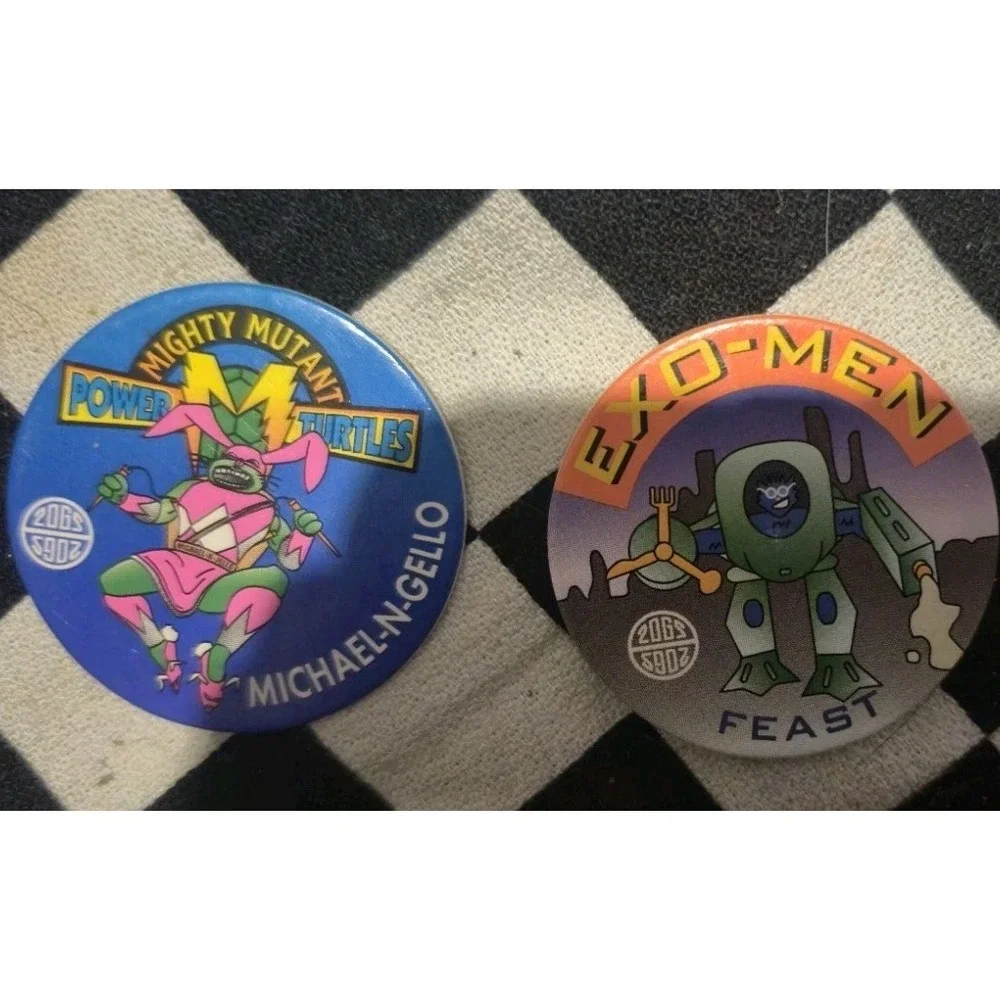 Vintage 90s Slammer‎ Lot  Zoobs TMNT Michelangelo Exo-Men Pogs